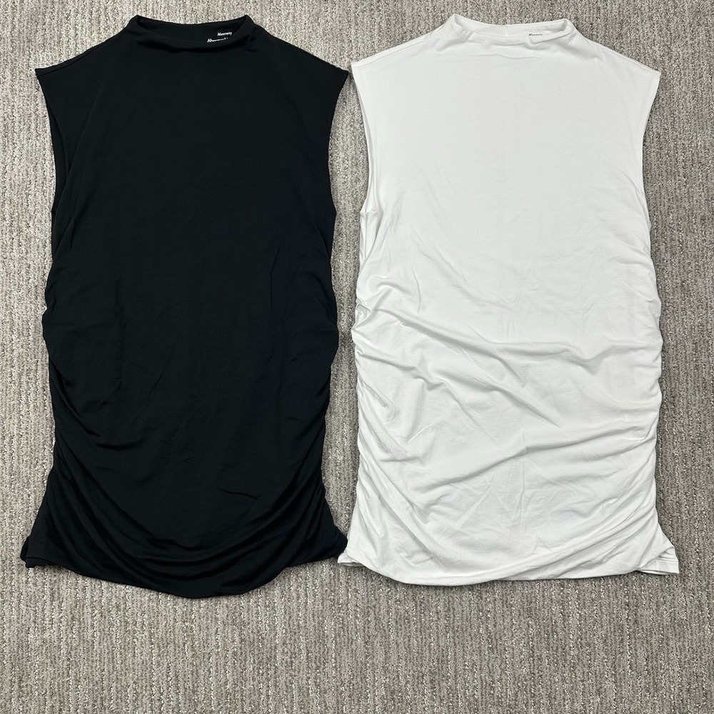 Abercrombie & Fitch Top Women S Maternity Mock Neck Modal Soft Ruched (Lot Of 2)